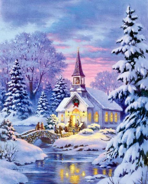 Зимний новогодний пейзаж