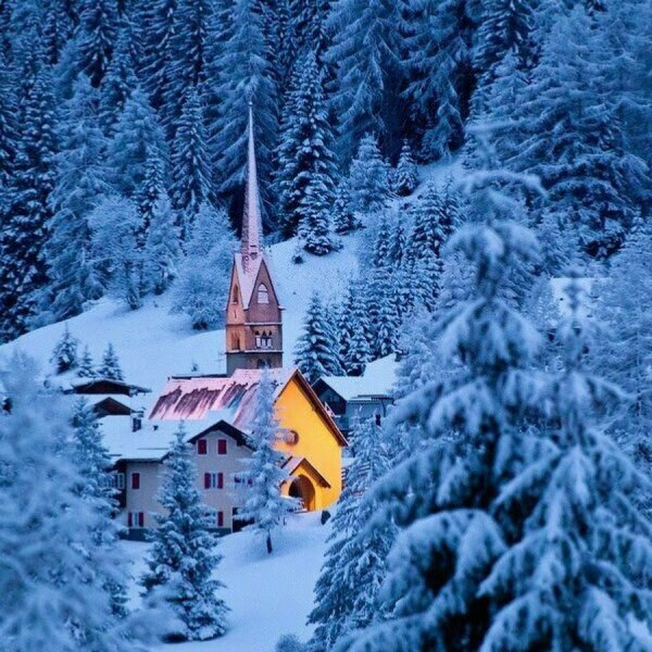 Рождественская ночь пейзаж