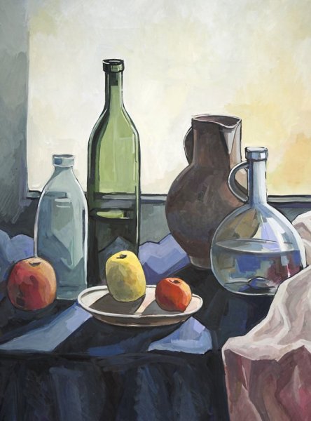 Натюрморт в контражуре Академическая живопись