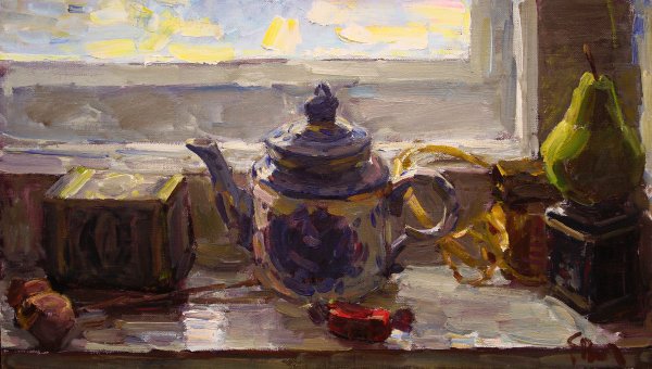 Контражур в живописи натюрморт