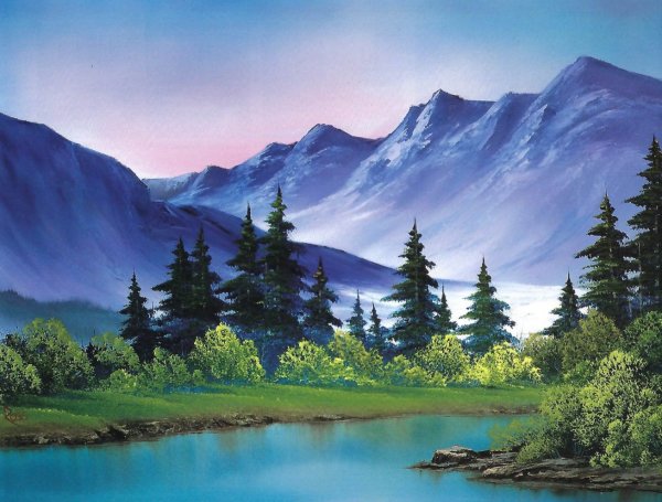 Живопись горы Боб Росс