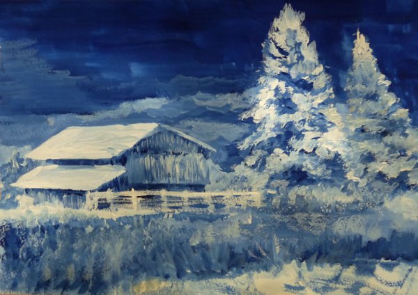 Гризайль зима