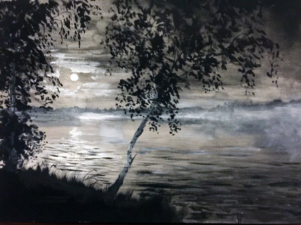 Этюды пейзажей в гризайли