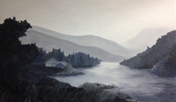 Монохромная живопись одним цветом