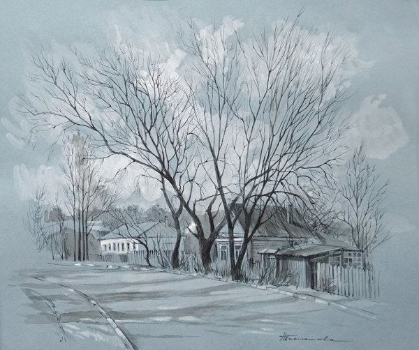 Гризайль пейзаж Питер