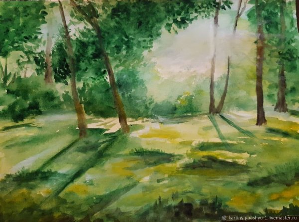 Солнечные пейзажи акварелью