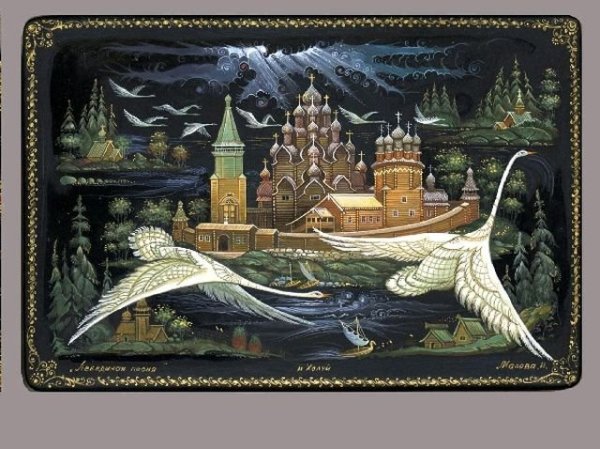 Шкатулка Федоскино-пейзаж