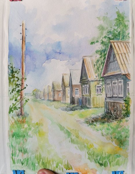 Сельская местность карандашом