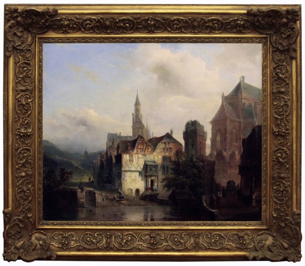 Старинная картина в раме