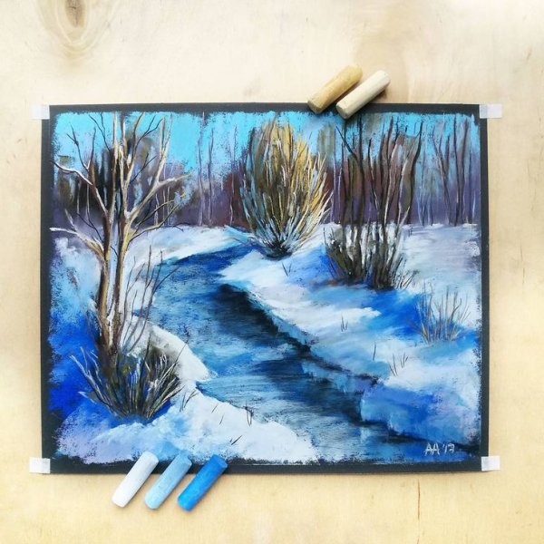 Зима пастелью