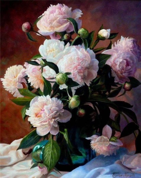 Польский художник Збигнев копания пионы