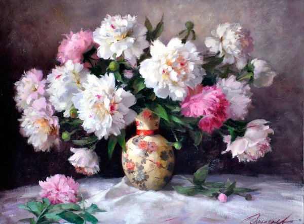 Художник Юрий Николаев пионы