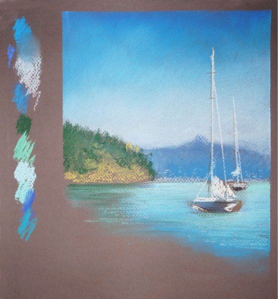 Пейзаж пастелью