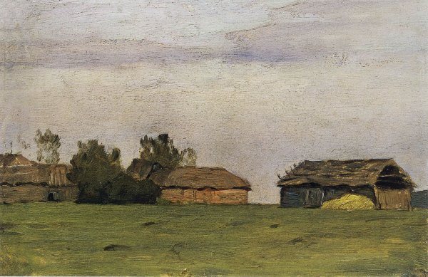 Исаак Левитан деревня избы