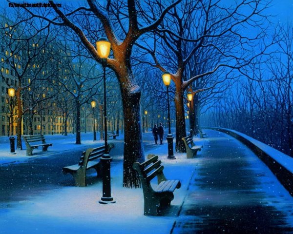 Красивый снегопад