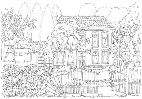 Раскраски для взрослых сад