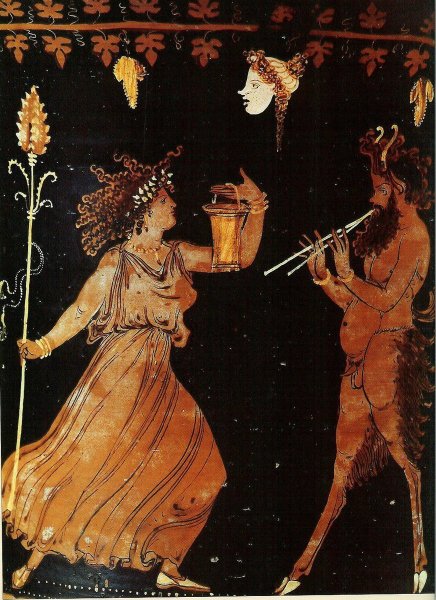 Сатиры древней Греции фреска