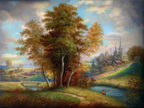 Федоскинская миниатюра пейзаж