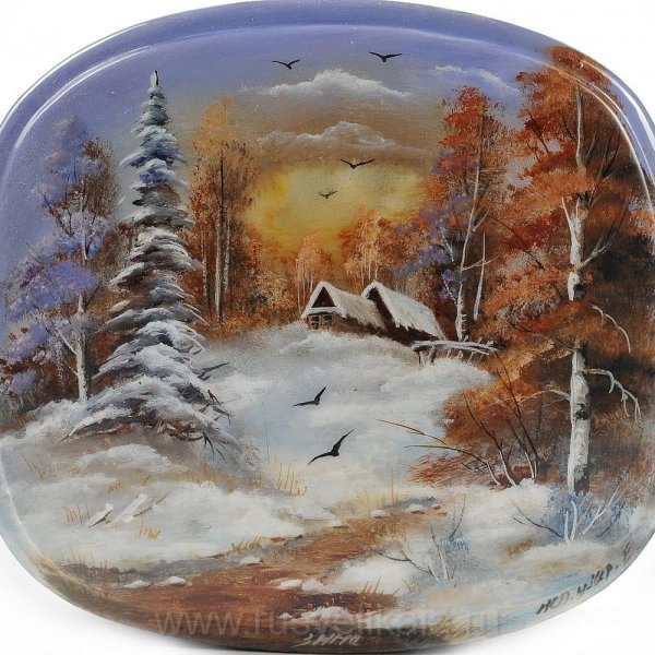 Лаковая миниатюра Федоскино пейзажи