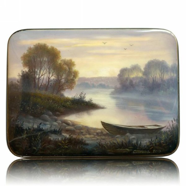 Лаковая миниатюра Федоскино Симонов