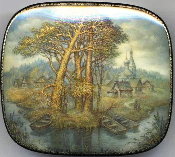 Федоскинская миниатюра зимние пейзажи