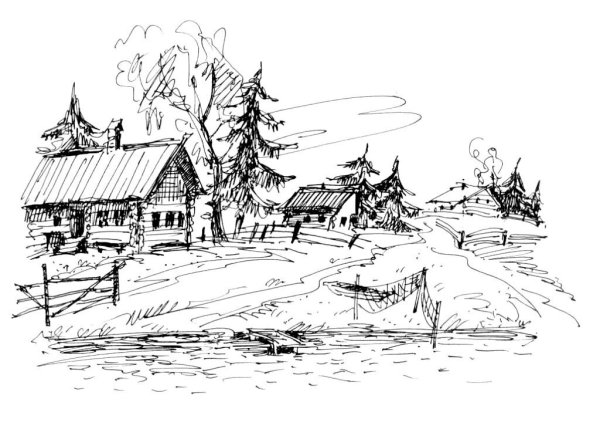 Пейзаж раскраска для детей