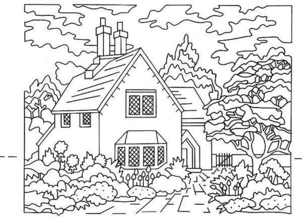 В деревне. Раскраска