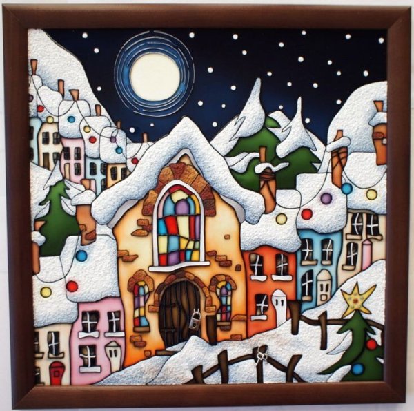 Новогодние сюжеты акрилом