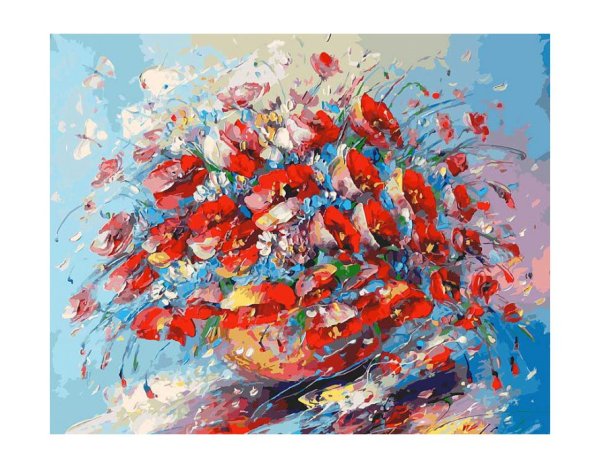 Цветы акрилом на холсте