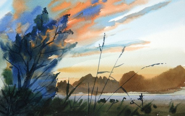 Стравинский художник пейзажи акварелью