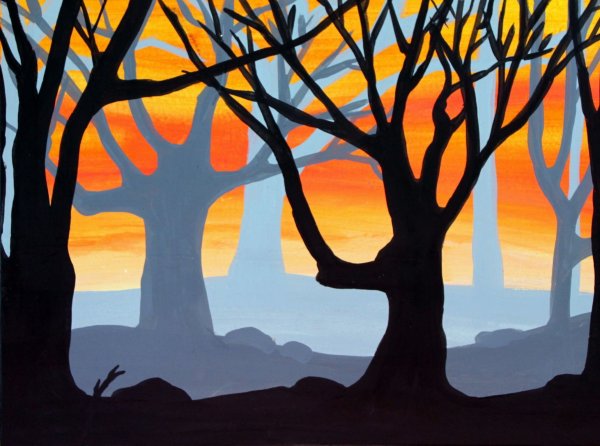 Пейзаж в контрастных цветах