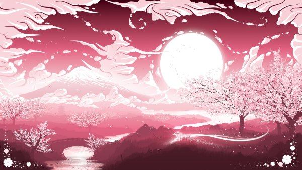 Розовые облака арт