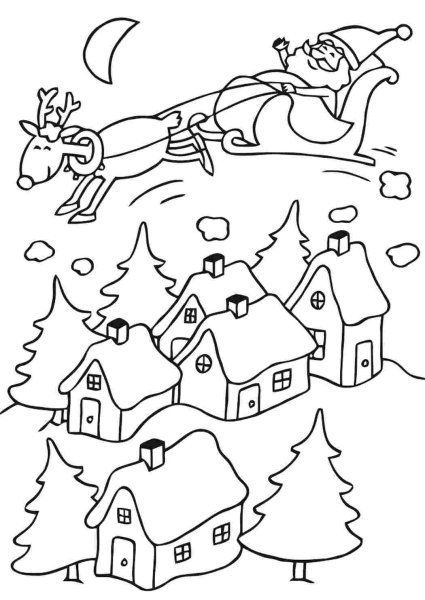 Трафареты на окна новогодние