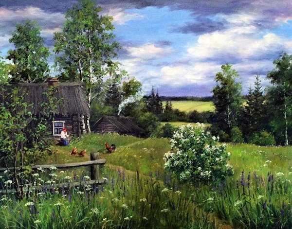 Художник Сергей Курицын деревня лето