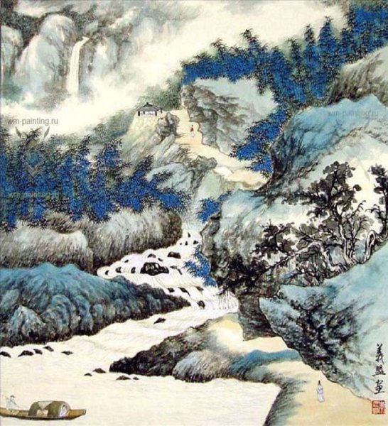 Китайская живопись гохуа горы