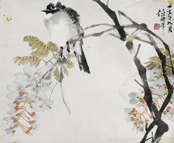 Китайская живопись гохуа Глициния