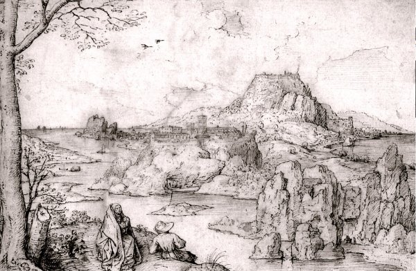 Леонардо да Винчи пейзаж Долины реки Арно