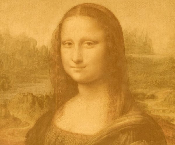 Мона Лиза пейзаж за спиной