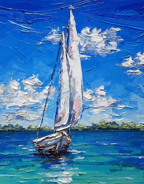 Море акрилом на холсте для начинающих