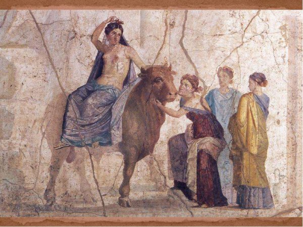 Фрески Помпеи - похищение Европы