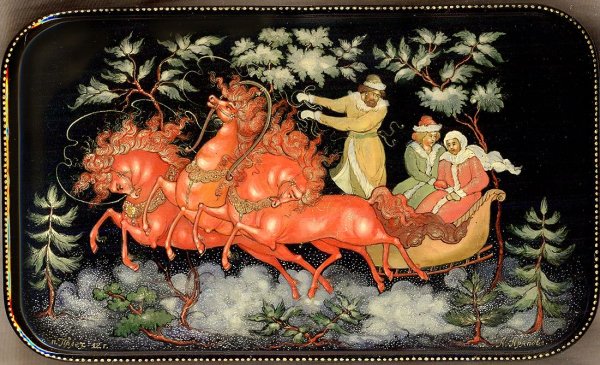 Палехская миниатюра тройка