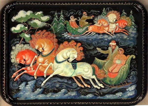 Палехская миниатюра тройка