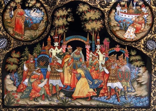 Сказка о царе Салтане Палехская роспись