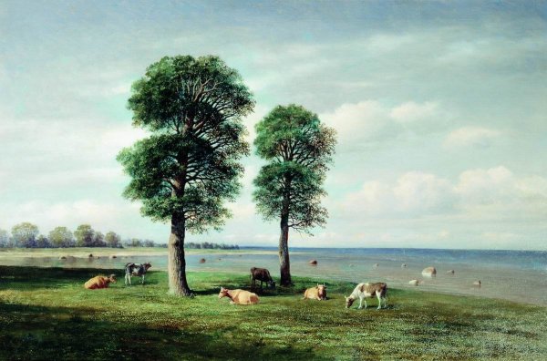 Михаил Клодт "вид в имении Загезаль близ Риги", 1858 г.