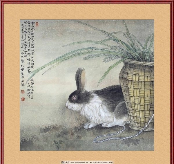 Японская живопись заяц