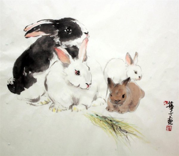 Заяц живопись Китай