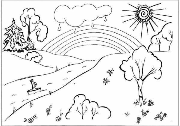 Раскраска пейзаж