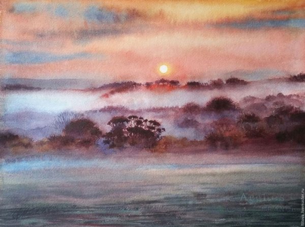 Любовь Титова акварель пейзаж