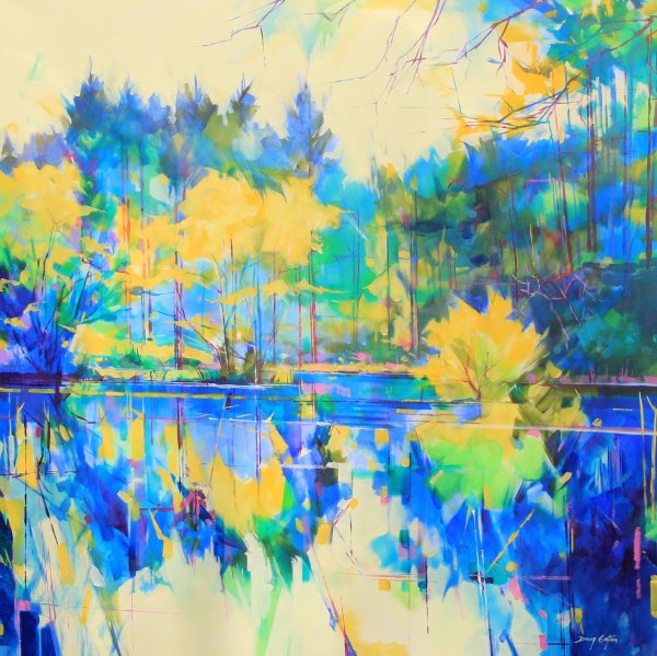 Декоративный пейзаж акрилом