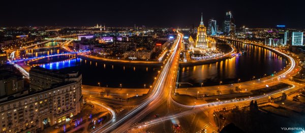 Ночная Москва панорама